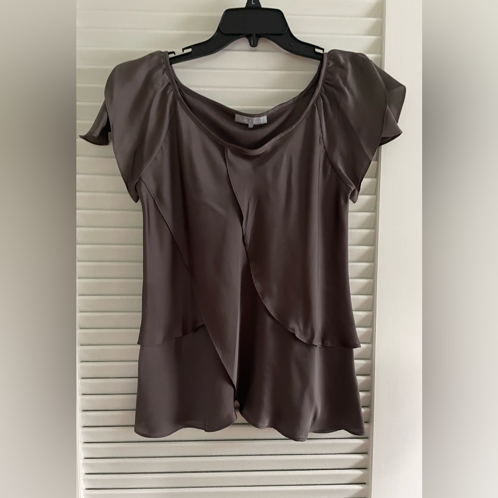 Grey silky/satin top